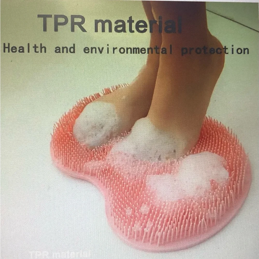 Shower back and Foot Scrub mat with non slip suction cup pink.